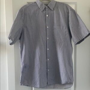 Theory Mens Large Striped Button Up
